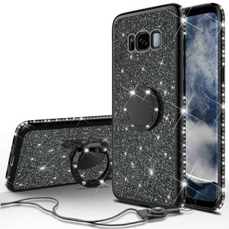 Compatible for Samsung Galaxy S8 Plus Case, with [Temper Glass Screen  Protector] SOGA Diamond Glitter Liquid Quicksand Cover Cute Girl Women Phone  Case [Clear/Teal] - Walmart.com