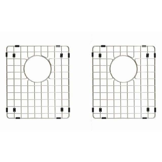 Starstar 50/50 Fregadero De Cocina De Doble Tazón Con Fondo Dos Rejillas De Acero Inoxidable 15"" X 13""