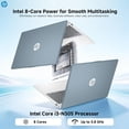 thumbnail image 2 of HP 15.6-inch Touchscreen Laptop Computer - 15.6'' FHD Anti-Glare Touch • 8GB RAM, 256GB SSD • Intel 8-Core i3-N305 • Win 11Pro • Ai Copilot • WiFi-6 • Long Battery Life • Laptop for Business(Blue), 2 of 8