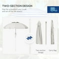 thumbnail image 2 of Heavy Duty High Wind Beach Umbrella Parasols with Top Vent & Adjustable Height, UV 40+ Protection Outdoor Sunshade Umbrellas Carry Bag for Patio Garden Pool Backyard, White, 2 of 6