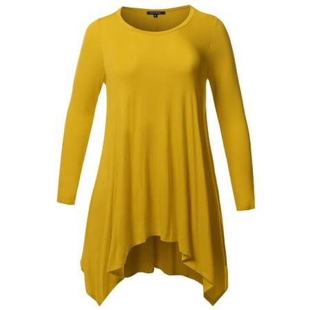 Ladies Tunic Tops with Asymmetrical Hem FashionOutfit FashionOutfit Women s Casual Asymmetric 
