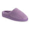 MUK LUKS Women's Quilted Clog Slipper, Lavender, L (9-10)