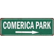 Comerican Park Vintage Look Ballpark Baseball Metal Sign 8x24 108240073004