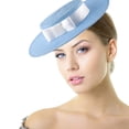 thumbnail image 4 of Hsqqdc Blue Wide Brim Church Hat with Bow, Elegant Derby Fascinator Hat, 4 of 7