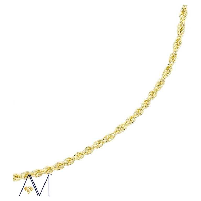 14K 10K Real Gold Rope Chain - 2.6mm 3.1mm 3.5mm 4.4mm 4.9mm Diamond Cut  Twist Link Chain For Men - Dainty Gold Pendant Necklace For Women 16 18  20 22 24, 24
