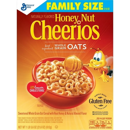 Honey Nut Cheerios Gluten Free Breakfast Cereal, 21.6 oz