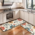 thumbnail image 3 of Kitchen Rugs Sets Of 2,Pioneer Flower Floral Print Pattern Anti Fatigue Kitchen Mat Rugs Non Slip Washable,Decorative Kitchen Floor Mats for Kitchen,Sink,Laundry,17"x47"+17"x47", 3 of 5