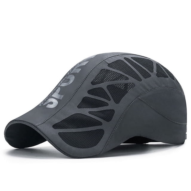 Summer New Sport Alphabet Forward Hat Men's Breathable Mesh Shade Quick Dry Hat Outdoor Sunscreen Cap Grey