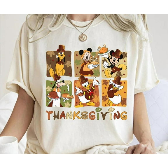 Disney Mickey And Friends Thanksgiving Shirt, Disney Mickey Minnie Fall Vibes Shirt, Pumpkin Spice Season Shirt, Disneyland Family Trip 2025, S-5XL Shirt