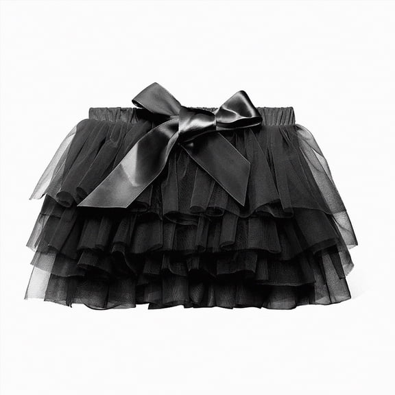 Kogui Toddler Tutu Baby Girl Tutu Soft and Fluffy - Baby Girl Tutu Skirt with Diaper Cover - Infant Tutus for Girls 6 12 Months (Black,6-12 Months)