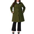 thumbnail image 2 of GRACE & GRANDEUR Women's Plus Size Winter Coats Single Breasted Jackets Long Trench Coats 2X Army Green, 2 of 5