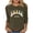 Army Green, variant on Easter Womens Sweaters Fall Fashion 3/4 Length Sleeve Tops Funny Bunny Egg Graphic Crew Neck Button Shirts Casual Pullover Cute Winter Clothes