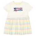 thumbnail image 3 of Inktastic My First Memorial Day Grunge with Fireworks Girls Baby Dress, 3 of 5