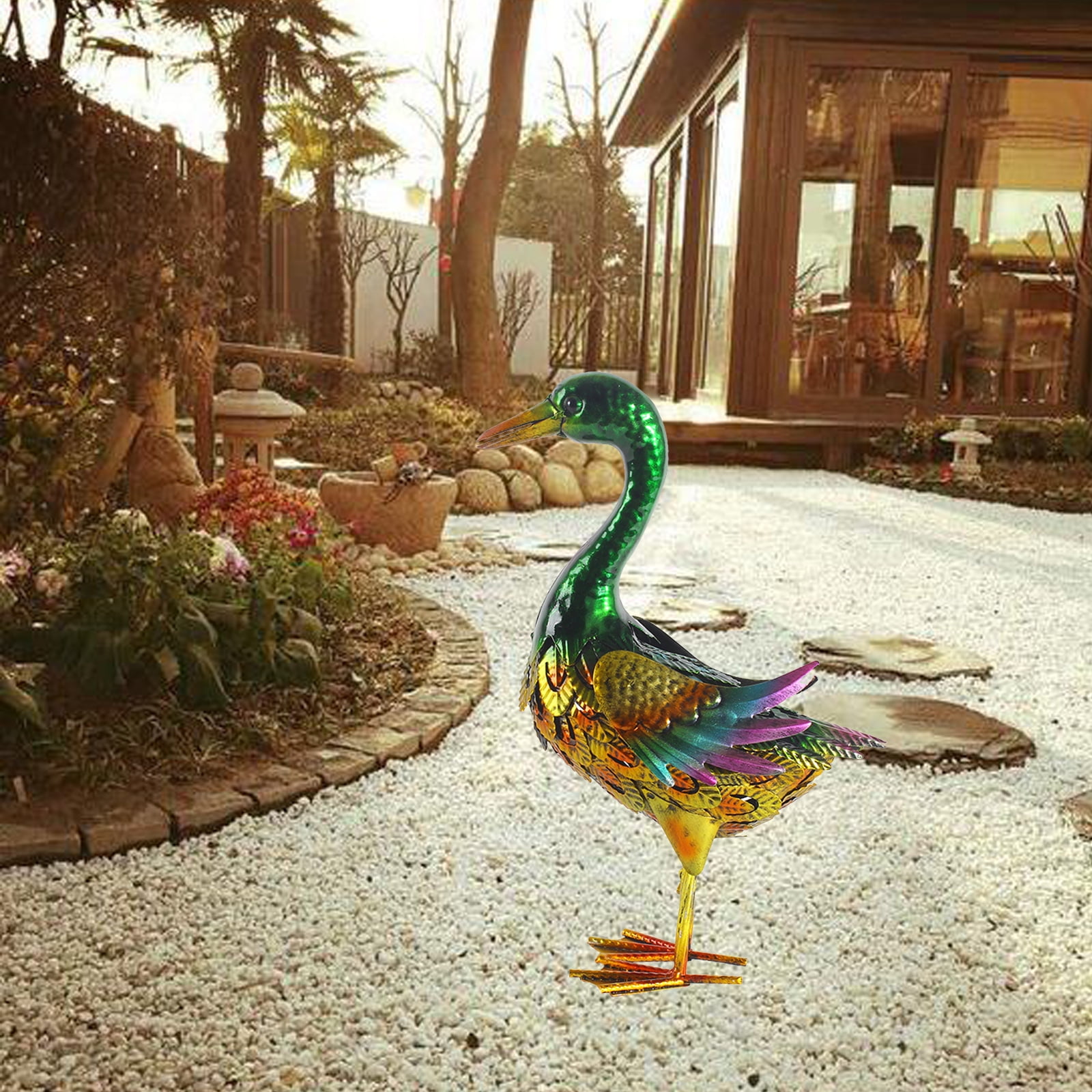 Realistic Duck Statue, Lifelike Metal Duck Sculptures&Statues, Animal Mallard Ducks Statue for Koi Pond Garden Yard,Outdoor Metal Ducks Yard Art