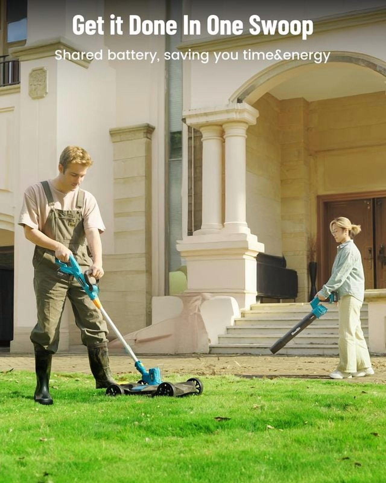 SEESII 3 in 1 Cordless Weed Wacker Grass Eater Electric String Trimmer and Leaf Blower Vacuums Combo Kit 5-Speed for Yard Lawn