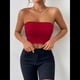 thumbnail image 4 of Tops de Tubo para Mujer, Tops Cortos Sin Tirantes, Básicos, Sin Espalda, Sin Mangas, Bandeau, Atuendos Bonitos para Salir de Verano 2025. Vino Tinto S, 4 of 7