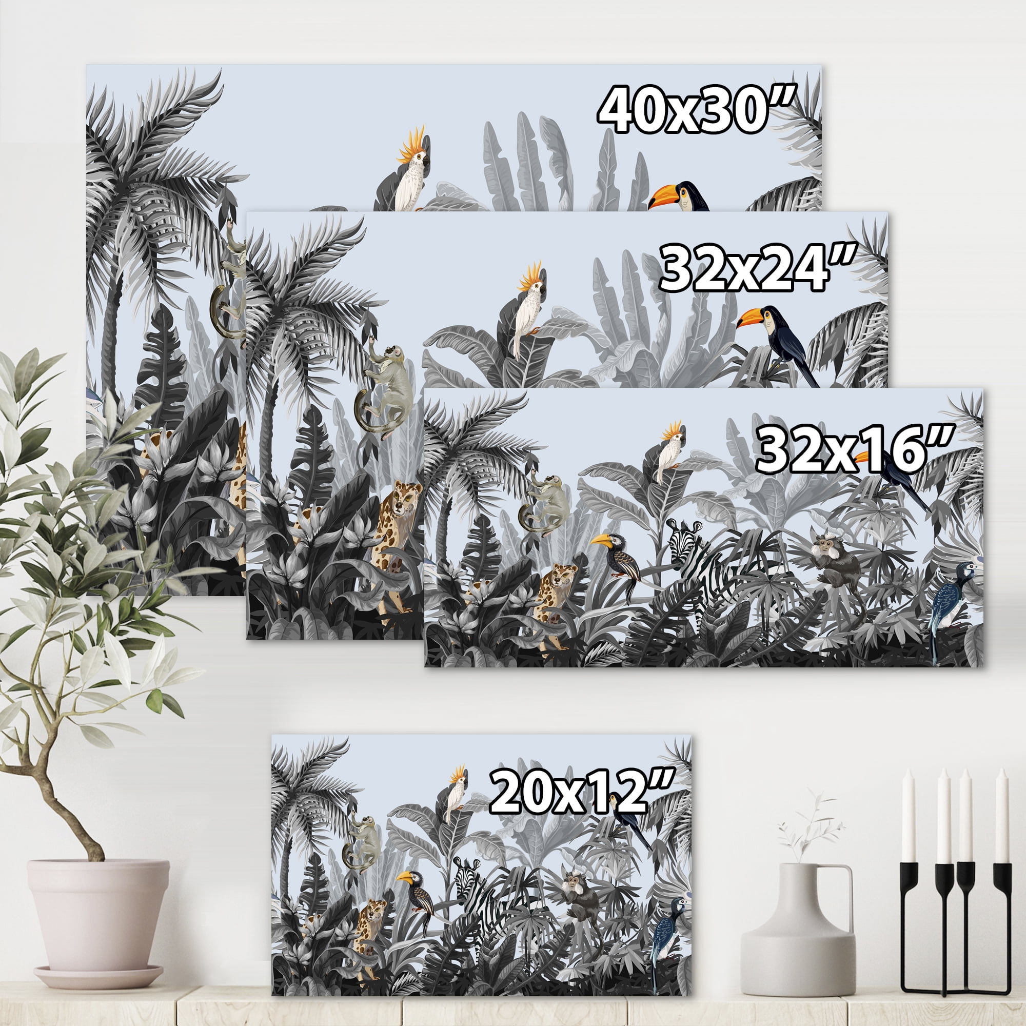 Designart ' Birds and Peonies With Chinoiserie VIII ' Farmhouse Canvas Wall Art Print