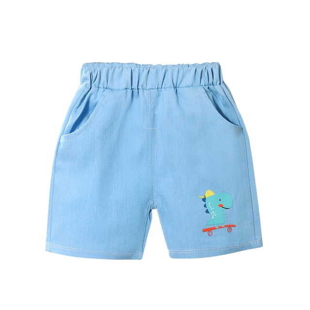 Odeerbi Niños Niñas Pantalones Cortos Vaqueros Verano Estampado Dinosaurio Pantalones Cortos Vaqueros Casual Exterior
