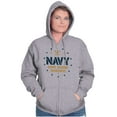 thumbnail image 3 of US Navy Anchor Logo Honor Courage Unisex Plus Size Zip Hoodie Brisco Brands 2X, 3 of 5
