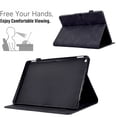 thumbnail image 3 of ELEHOLD For Amazon Fire 7 2015/2017/2019 Diamond Embossing Leather Folio Folding Full Body Protective Case Kickstand Shockproof Cover, Auto Sleep&Wake, with Credit Card Slot, Black, 3 of 10