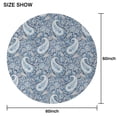 thumbnail image 6 of Blue Pioneer Flower and Paisley Pattern (3) Round Tablecloth 60"x60",Wrinkle Wipeable Table Cloth for Kitchen Dining Room Picnic Patio Party, 6 of 6