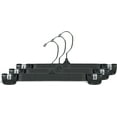 thumbnail image 3 of Black Plastic Bottom Hanger w/ Grip Lock Clips, (Box of 200) 10 Inch Pant Hangers w/ Chrome Swivel Hook for Shorts Skirt or Swimsuit by International Hanger, 3 of 4