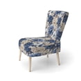 thumbnail image 3 of Designart "Renaissance Florals: Blue Victorian Elegance VII" Blue Floral Upholstered Accent Chair - Cottage Arm Chair For Bedroom, 3 of 5