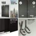 thumbnail image 2 of VIGO Elan 68 to 72 in. W x 74 in. H Sliding Frameless Shower Door in Stainless Steel with 3/8 in. (10mm) Black Tint Glass, 2 of 14