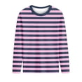 thumbnail image 2 of RRMuAzgs Girls Long Sleeve Tops Color Blocked Striped Crewneck T-Shirts Loose Fit Pullover Shirt for 3-14Years, 2 of 8