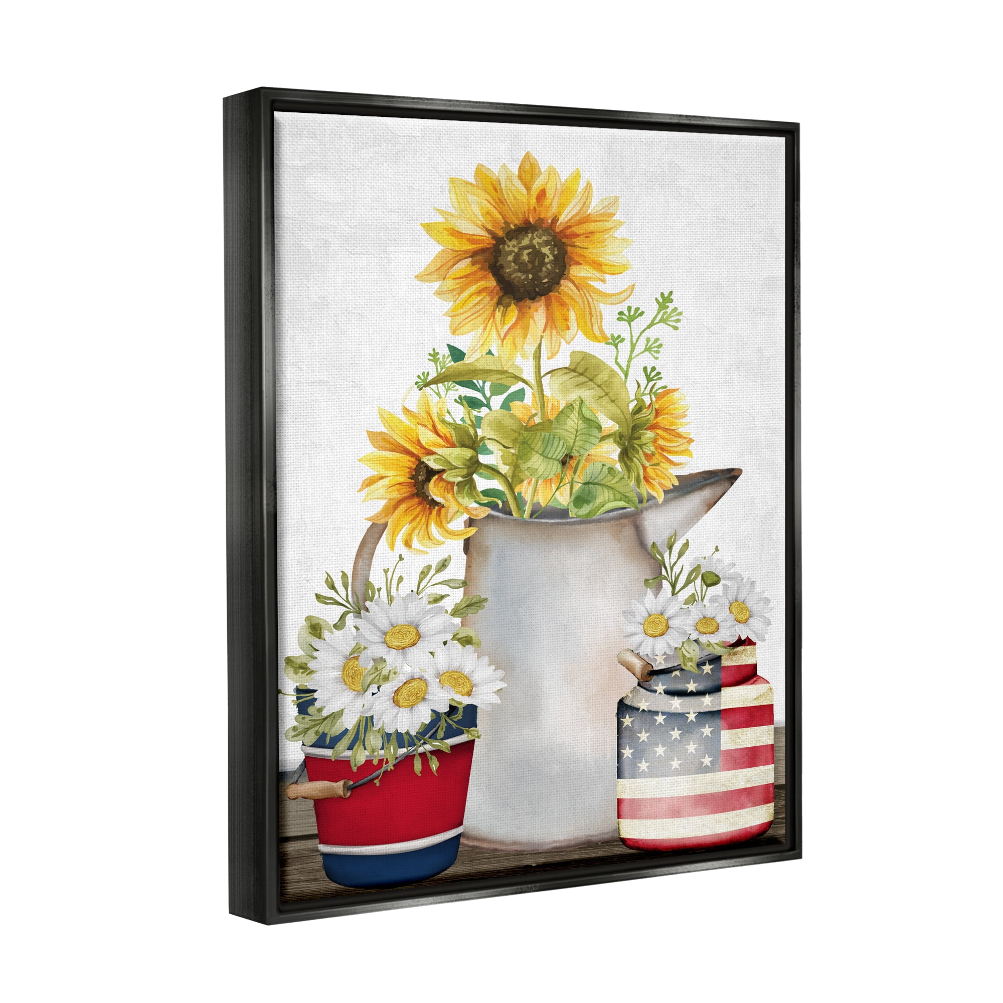 Stupell Industries Americana Flower Bouquets Botanical & Floral Painting Black Floater Framed Art Print Wall Art, 17 x 21