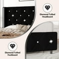 thumbnail image 3 of 4 EVER WINNER Queen Bed Frame, Velvet Upholstered Platform Bed Frame with Diamond Tufted Headboard and Wingback, Black, 3 of 7