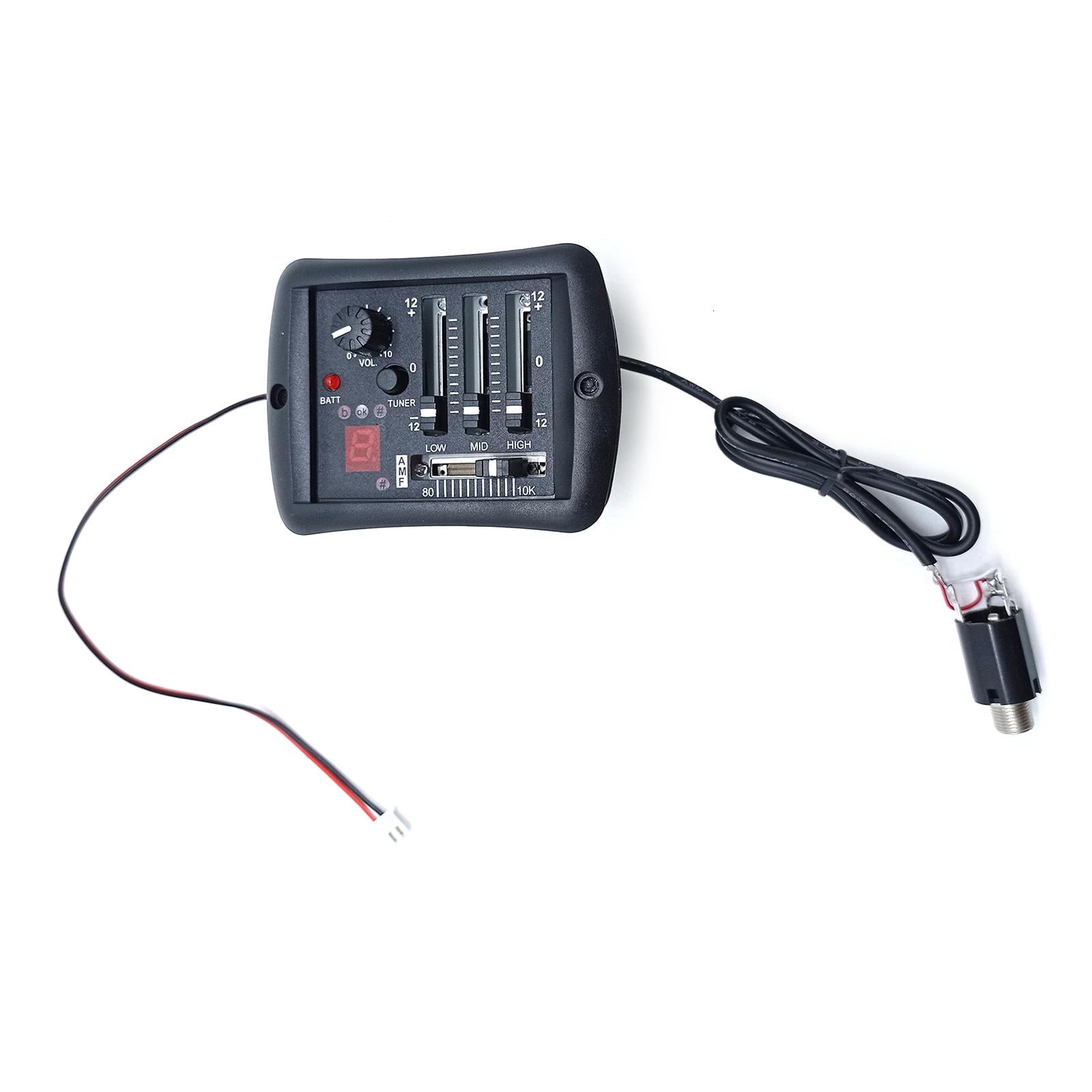 CEORPER 3 Bands Acoustic Guitar Pickup Preamp Tuner Piezo Pickup Guitar Bass Pickup for Muscial Beginners