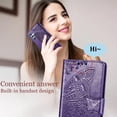 thumbnail image 5 of Designed for Samsung Galaxy A54 5G Case Wallet,Women Flip Folio Cover with Butterfly Emboss PU Leather Stand Credit Card Holders Slots Wrist Strap Protective Phone Case for Samsung A54 5G (Purple), 5 of 14