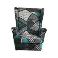 thumbnail image 4 of Antideslizante Wing Chair Slipcover Lavable Poliéster Impreso Elástico Transpirable Sofá Fundas de sofá Protector de muebles para sala de estar Comedor Gris oscuro Gloria Funda Sillón, 4 of 9