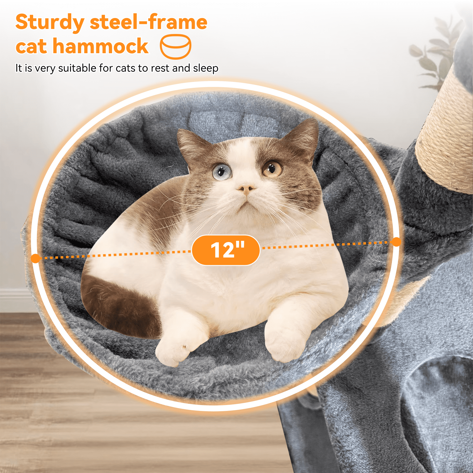 Baohe Indoor Cat Tower 62-Inch Modern Cat Tree with Widened Perch, Ideal for Big Cats & Kittens. Multi-Level Design with Scratching Posts, Tunnel, Basket & Cave Condo