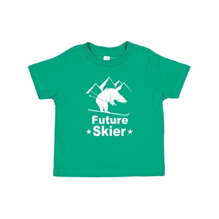

Inktastic Future Skier Funny Skiing Bear Gift Baby Boy or Baby Girl T-Shirt