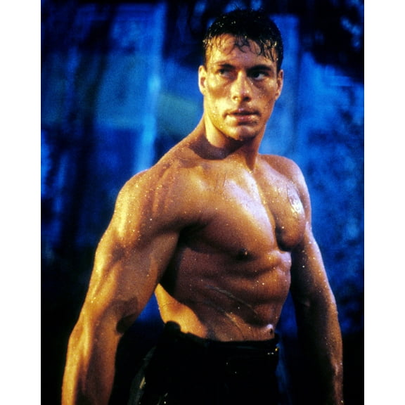 Jean-Claude Van Damme Bare Chest Wet Hair and Body 24x36 HD Aluminum Wall Art