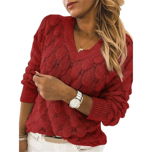 Diconna Pull Femme à Manches Longues et Col Rond en Tricot