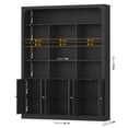 thumbnail image 7 of Hiphuta 71" Tall 4-Tier Bookcase with 10 Open Cubes, 56" Wide Extra Large Display Bookshelf with 4 Doors, for Living Room Home Office, Black, 7 of 7