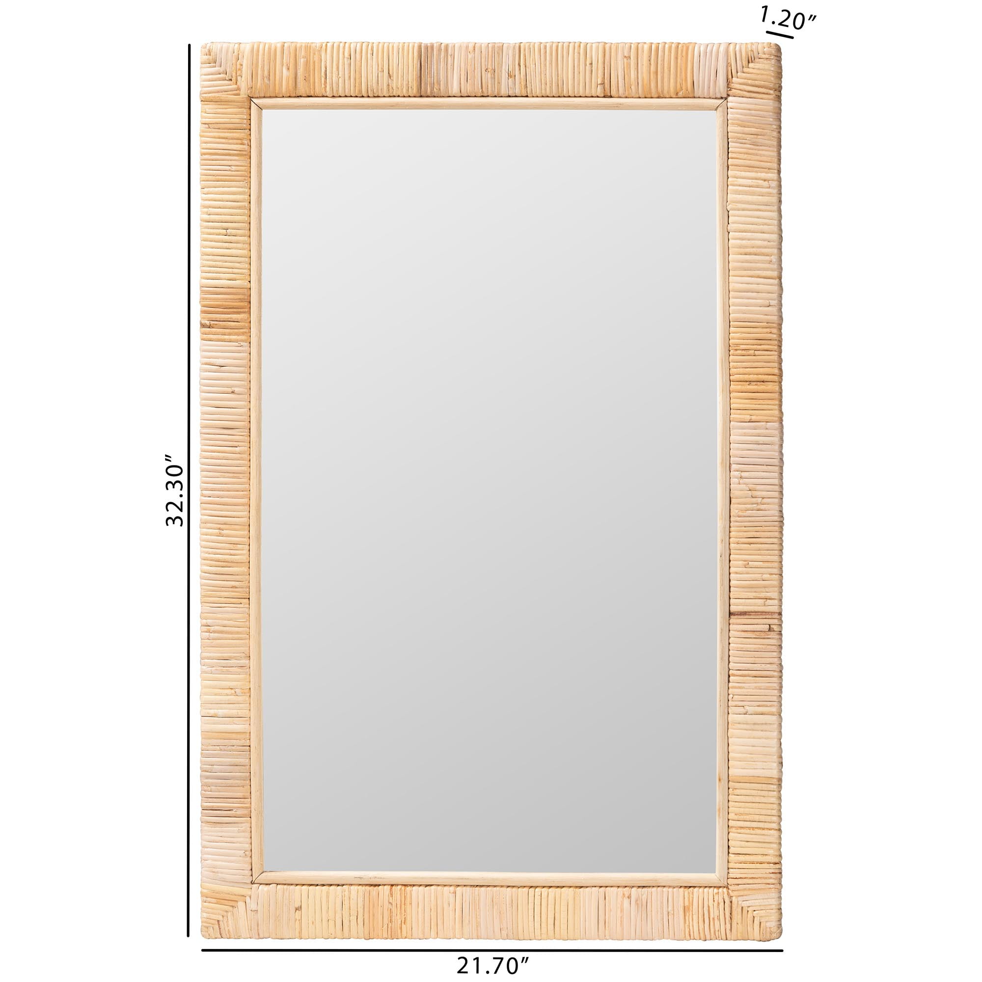 bali & pari Lankston Boho Mirror, Rectangle, Natural