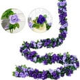 thumbnail image 2 of Duslogis 5Pcs 39.4 Ft Flower Garland Artificial Rose Vines for Bedroom, Cute Fake Hanging Flower Vines Floral Garland Decorations for Wedding Party Wall Room Decor Aesthetic (Purple), 2 of 7