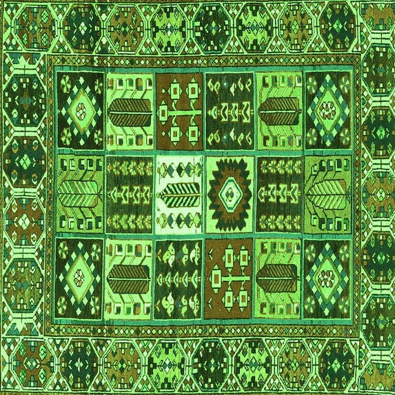 Ahgly Company Indoor Square Persian Green Traditional Area Rugs, 8' Square
