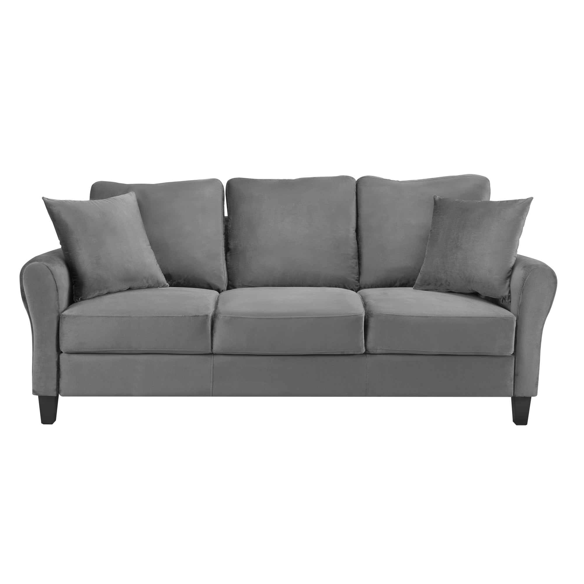 Modern Velvet Couch with 2 Pillow, 78 Inch Width Living Room Furniture