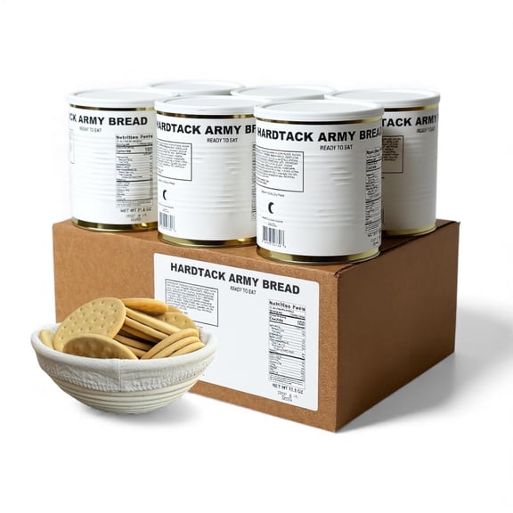 Military Surplus Hardtack Biscuits 6 Pack (#10 Cans) – 30  Year Shelf Life Emergency Survival Food, 35 Crackers per Can, Long-Term Storage Camping & Prepper Food, Made in USA