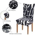 thumbnail image 4 of Printed Dining Chair Slipcovers Washable Softness Elastic Installation Chair Protector Banquet Chair Seat Cover for Hotel and Wedding Ceremony(Colour12,Set of 2), 4 of 7