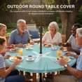 thumbnail image 3 of Round Outdoor Tablecloth with Umbrella Hole and Zipper, Vintage Mint Green Starfish Tablecloth with Elastic Waterproof, Summer Coastal Beach Marine Life Patio Table Covers for 31" - 35" Pool Tables, 3 of 9