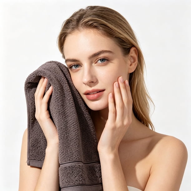 Toallas faciales suaves y absorbentes, 34x74 cm, paños faciales de secado rápido para el baño del hogar, sin pelusa, suaves para piel sensible.