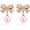 pink/clip, variant on Bow Pearl Earrings for Women, Valentines Day Gifts Trendy Ribbon Earring Gift Ideas Wife Girlfriend Valentine Birthday Wedding Christmas Jewelry[y2164]