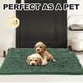 thumbnail image 3 of Yujoon Super Soft Chenille Bathroom Rug Non-Slip Absorbent Machine Washable Bath Mat, 24"x70", Green, 3 of 8