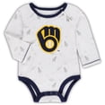 thumbnail image 2 of Newborn & Infant Navy/White Milwaukee Brewers Dream Team Bodysuit Hat & Footed Pants Set, 2 of 5